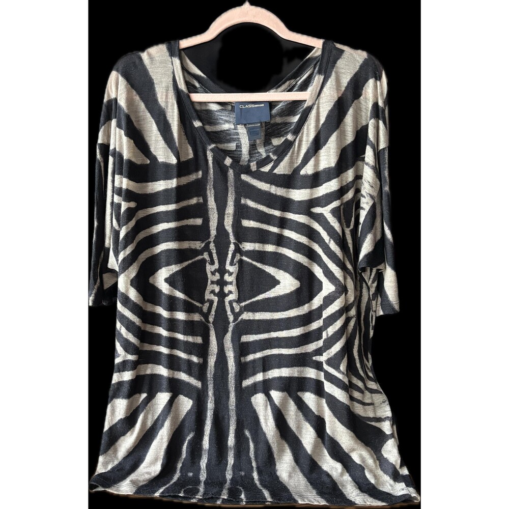 Cavalli Class Zebra Print Y2K Dolman Sleeve Oversized Sweater